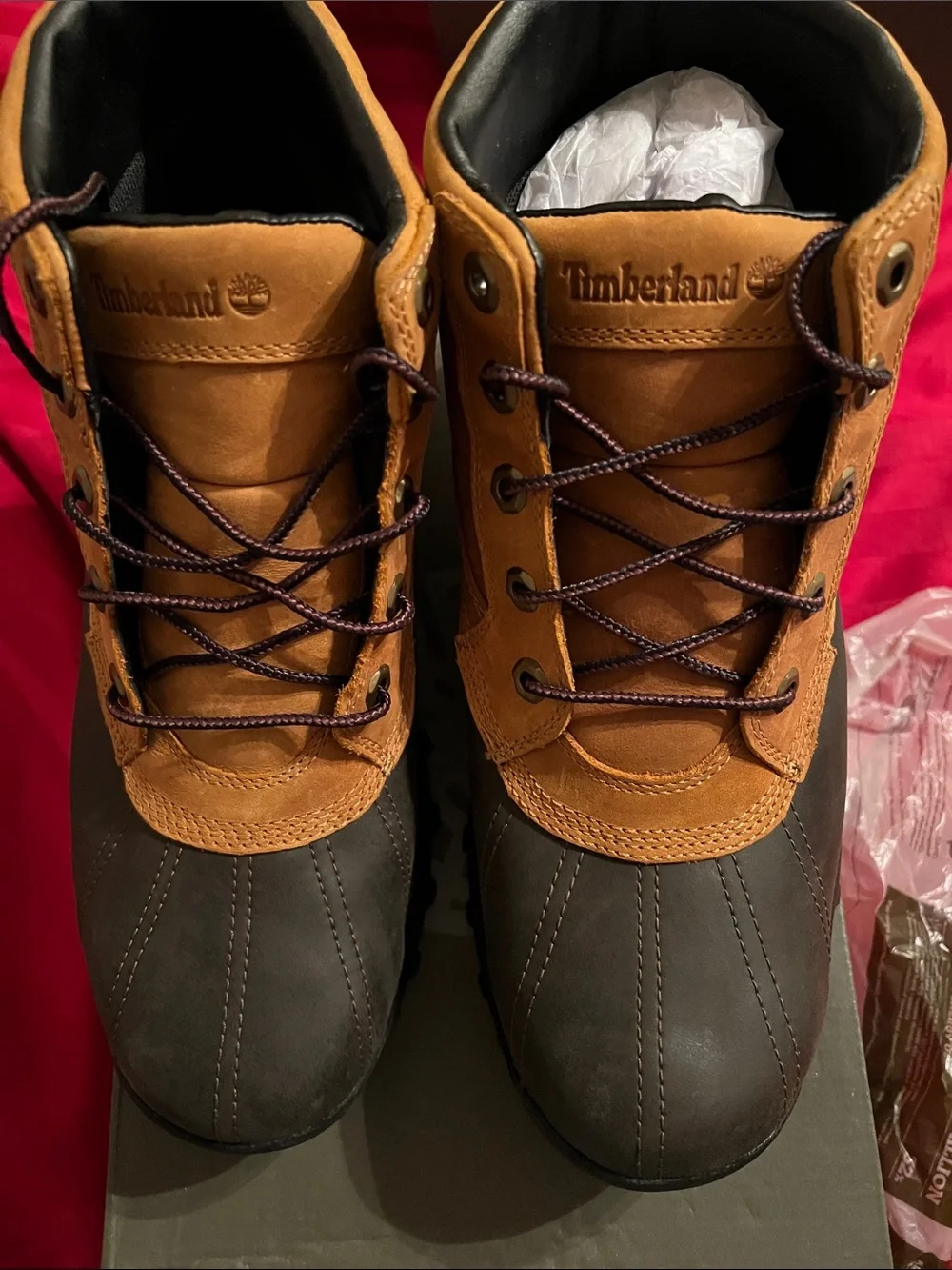 Timberland Men's Brown and Black Lace-Up Work Boots